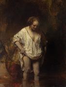 REMBRANDT Harmenszoon van Rijn A Woman Bathing (mk33) USA oil painting reproduction